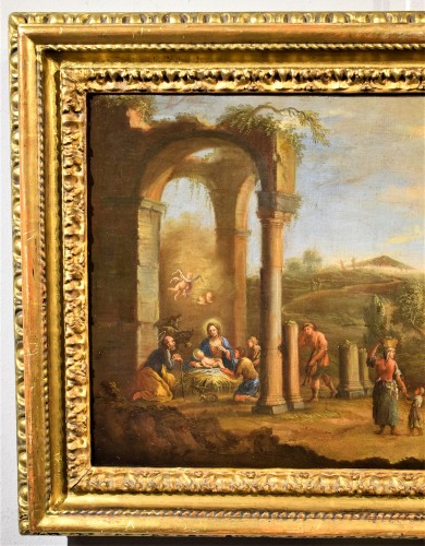 La Nativité - Andrea Locatelli (1695-1741) - Tableaux et dessins Style Louis XV